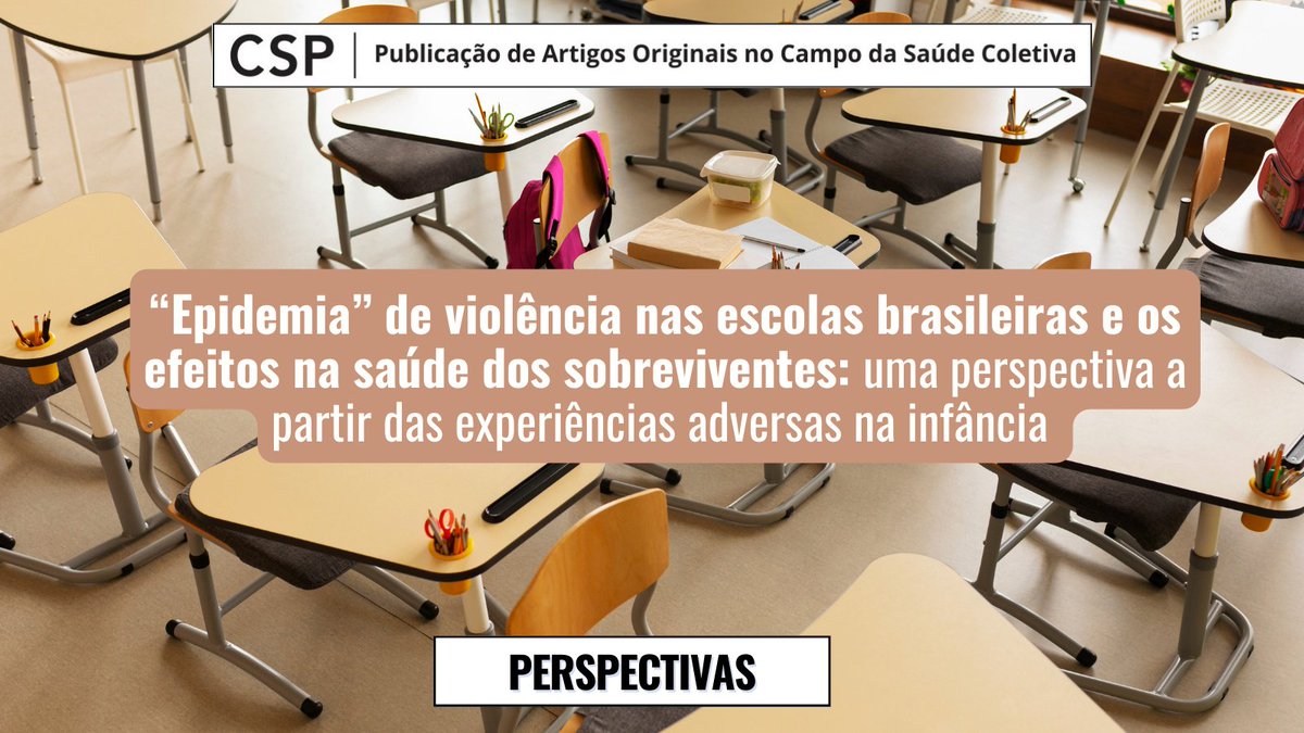 Pensando as experiências adversas na infância, a seção Perspectivas discute os impactos de ataques em escolas na saúde de estudantes sobreviventes. Indica-se postura preventiva e de redução de danos, com apoio multiprofissional e ajustes pedagógicos: bit.ly/3ItJi7K.