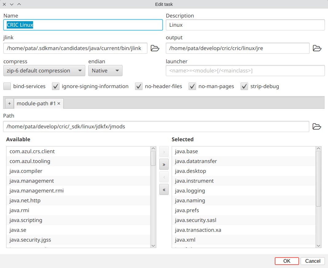 I just released v2.0.0 of #CRIC, the Custom Runtime Image Creator (with cross-targeting) for #Java #JDK #jlink

It can be found here with binaries for Windows and Linux, including #AppImage.
Also available as a snap  #snapcraft.
<a href="/foojayio/">Foojay.io</a>

github.com/trixon/cric