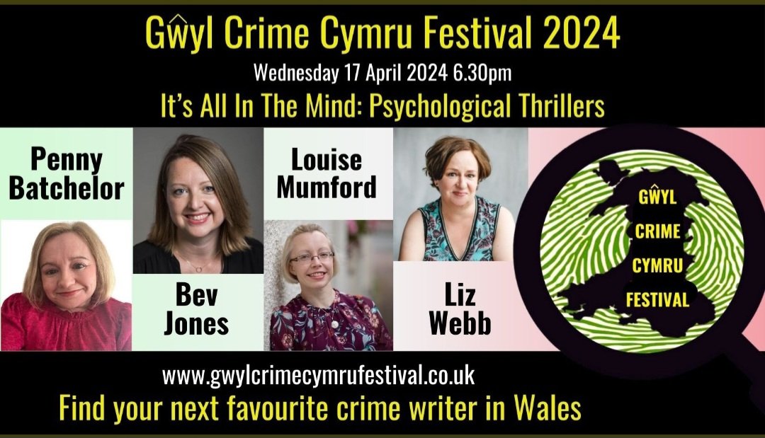 Come join us! @GwylCrimeFest 2024 kicks off with me, the fab @LizWebbAuthor @penny_author and @bevjoneswriting on April 17th. Grab your FREE tickets for all events now! ticketsource.co.uk/gwylcrimecymru… @CrimeCymru