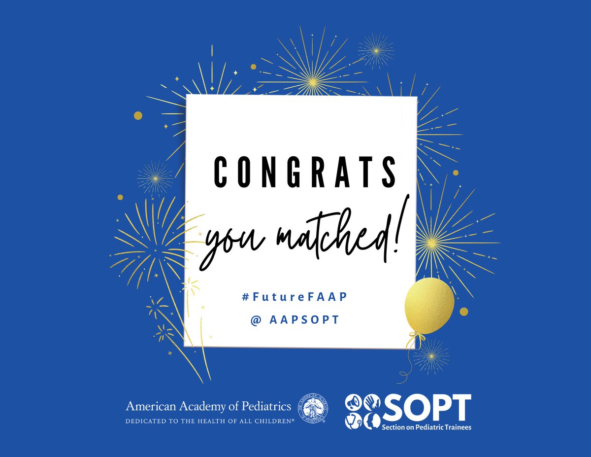 AAPSOPT's tweet image. Congratulations to all who matched today! We want to celebrate this exciting accomplishment and officially welcome you to Pediatrics! Use the hashtag #FutureFAAP, tag @AAPSOPT, and submit your #Match2024 photo with the SOPT banner (see QR code) here: 
fs25.formsite.com/aapmembership/….