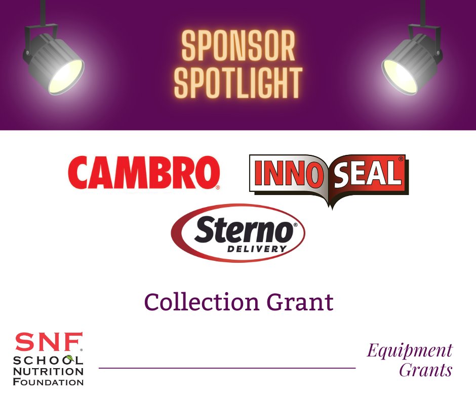 School Nutrition Foundation (@snf_tweets) on Twitter photo ✍️ The application period for SNF Equipment Grants is open now through March 29! We have more than $500,000 in equipment grants available this year, including today's Sponsorship Spotlight: The Collection Grant from <a href="/Cambro1/">Cambro Manufacturing</a> <a href="/innoseal/">Innoseal® Systems, Inc.</a> <a href="/SternoProducts/">Sterno</a>: schoolnutrition.org/snf/equipment-… ✍️ The application period for SNF Equipment Grants is open now through March 29! We have more than $500,000 in equipment grants available this year, including today's Sponsorship Spotlight: The Collection Grant from <a href="/Cambro1/">Cambro Manufacturing</a> <a href="/innoseal/">Innoseal® Systems, Inc.</a> <a href="/SternoProducts/">Sterno</a>: schoolnutrition.org/snf/equipment-…