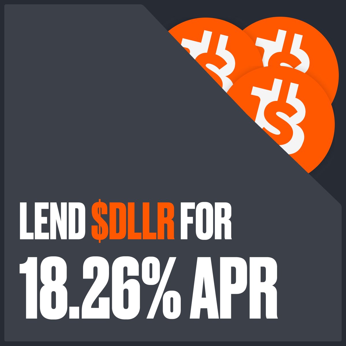 SovrynBTC's tweet photo. 1/
Boost your earnings with a strong 18.26% APR by lending your $DLLR!

Turn your stablecoin reserves into an active asset. Backed by bitcoin, $DLLR offers reliable returns.

Don't miss out on Stablecoin earnings. 

Lend now ⬇️ https://t.co/5deA4iHY8B