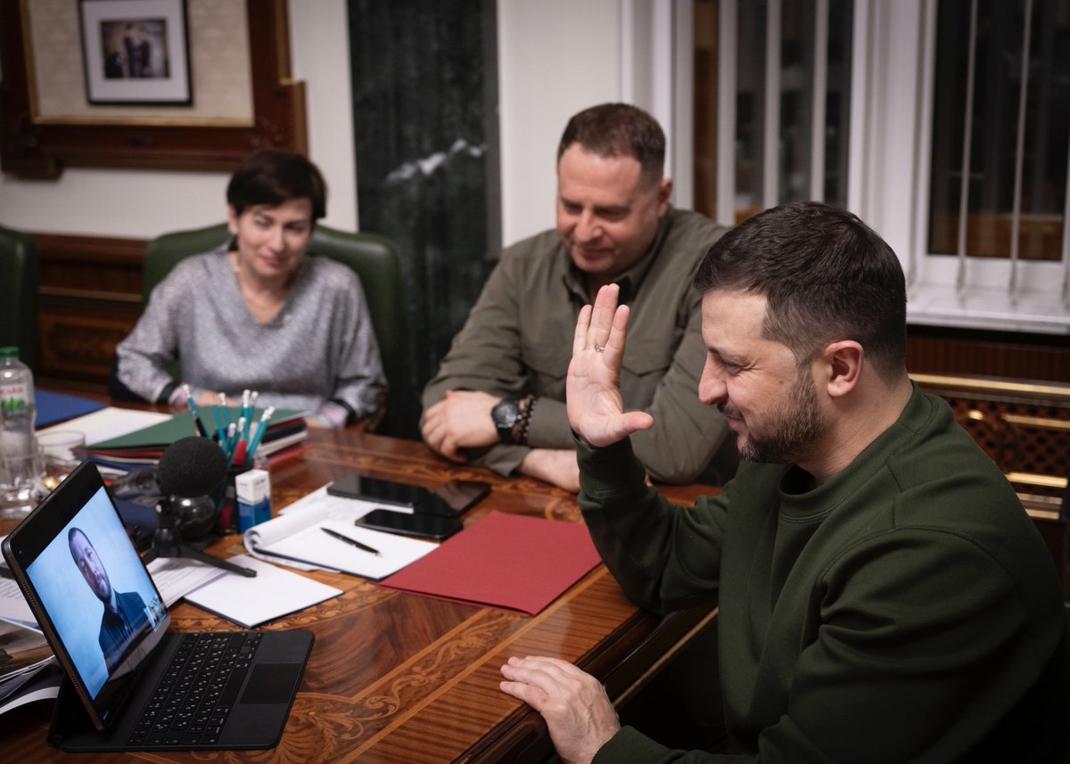 ZelenskyyUa's tweet photo. I spoke with Mstyslav Chernov, the director of the Oscar-nominated documentary "20 Days in Mariupol." @20DaysMariupol 

I am grateful to the team behind this very important film for exposing Russian atrocities against our people to the entire world. This harrowing and fact-based account is critical for countering Russian lies, keeping Ukraine in the spotlight, and understanding that Ukraine must win this war and Russia must be held accountable.

I thank the team for their fearless and tireless efforts and wish them the best of luck with their nomination.
