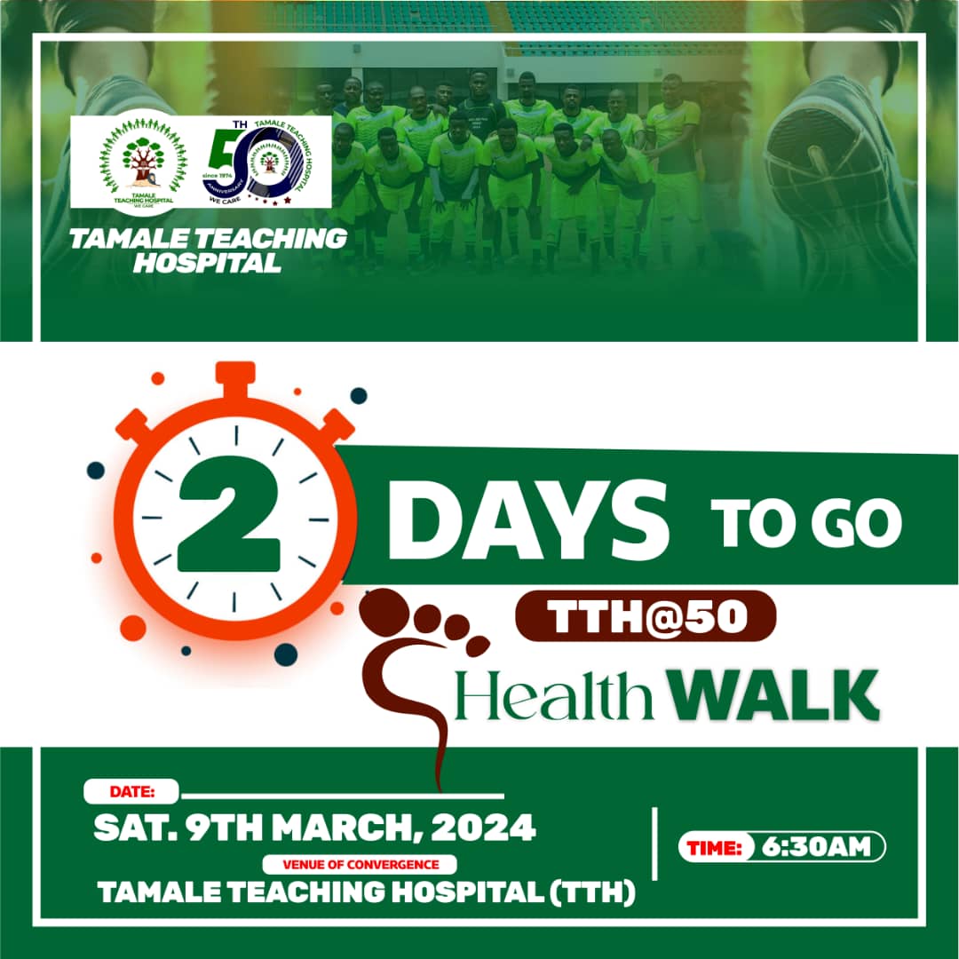 Countdown to the TTH@50 Health Walk. Lase your boots and join us on Saturday 9th March 2024 @6:30AM. #tth50thAnniversary