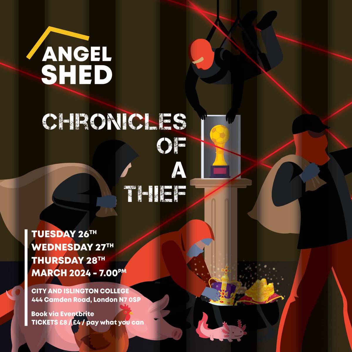 Youth Theatre 1 (ages 10-13) present their brand new original production 'Chronicles of a Thief'. 📆 Tuesday 26th, Wednesday 27th and Thursday 28th March ⏰ 7pm 🏠444 Camden Road, N7 0SP Ticket link in bio 🎟️