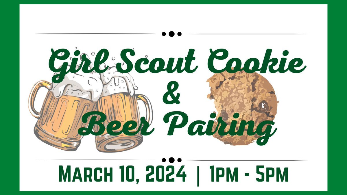 Will we see you this Sunday? Our featured cookies will be: 🍪Trefoils, Caramel Delights, Toast-Yay & Thin Mints Come in Sunday to see what beers we have paired them with!