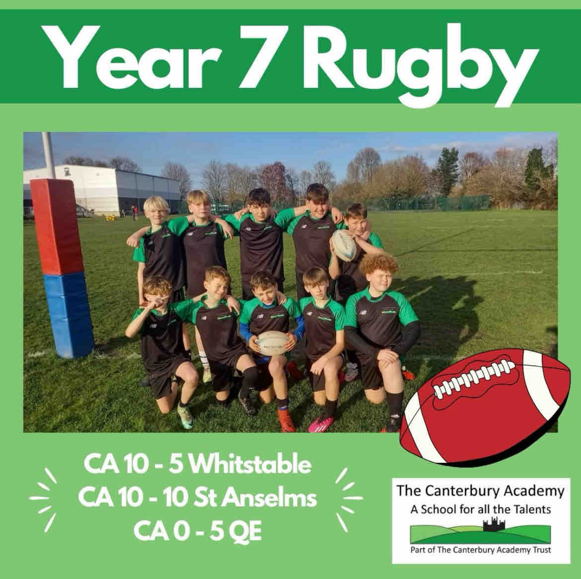Our Year 7 Rugby team have done really well recently, and we are very proud ! A big thank you to QE for hosting the Rugby Festival 🏉 #CATsport