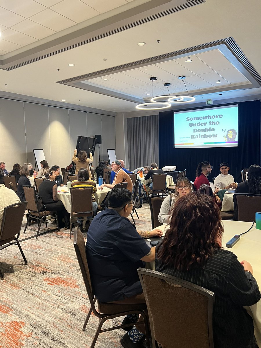 Jasmichelle's tweet photo. Inspirational day in community at the @CSU_SuccessNet LGBTQIA2S+ Symposium!!! Action-oriented dialogues  are 🔑 as we imagine and collaborate on ideas to work towards a CSU where LGBTQIA2S+ students can thrive. https://t.co/uVORIqkSsV