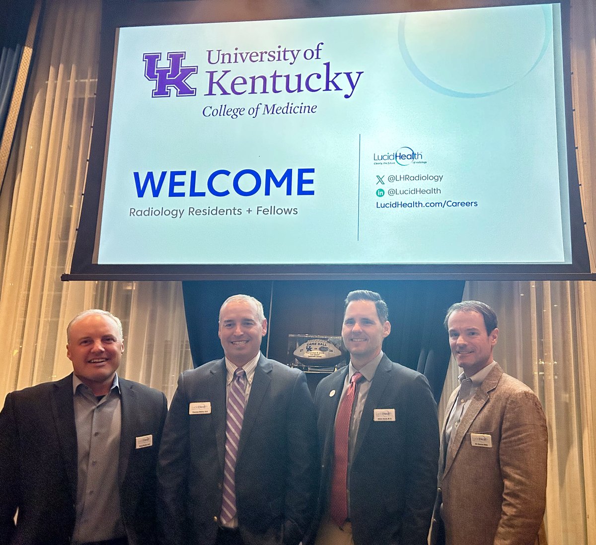 Thank you for a great evening #radres and #radfellows of @UKyRadiology - our physicians had a great time networking and learning from you! We look forward to working with you!! #PoweredByLucidHealth #ClearlyTheFuture