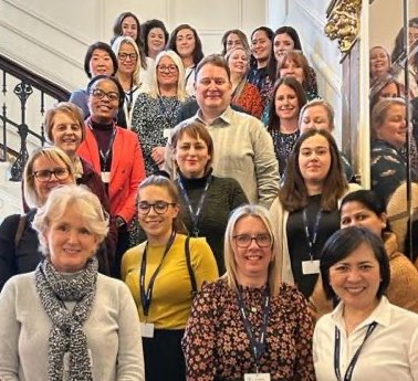 Tracey25723282's tweet photo. #Medtronicemployee Today we held our UKI Valve nurse meeting in Birmingham, look how our TAVI nurse community has grown! Thank you for all your contributions (we are going to need a bigger staircase next year!) https://t.co/ziyt4rnY2s
