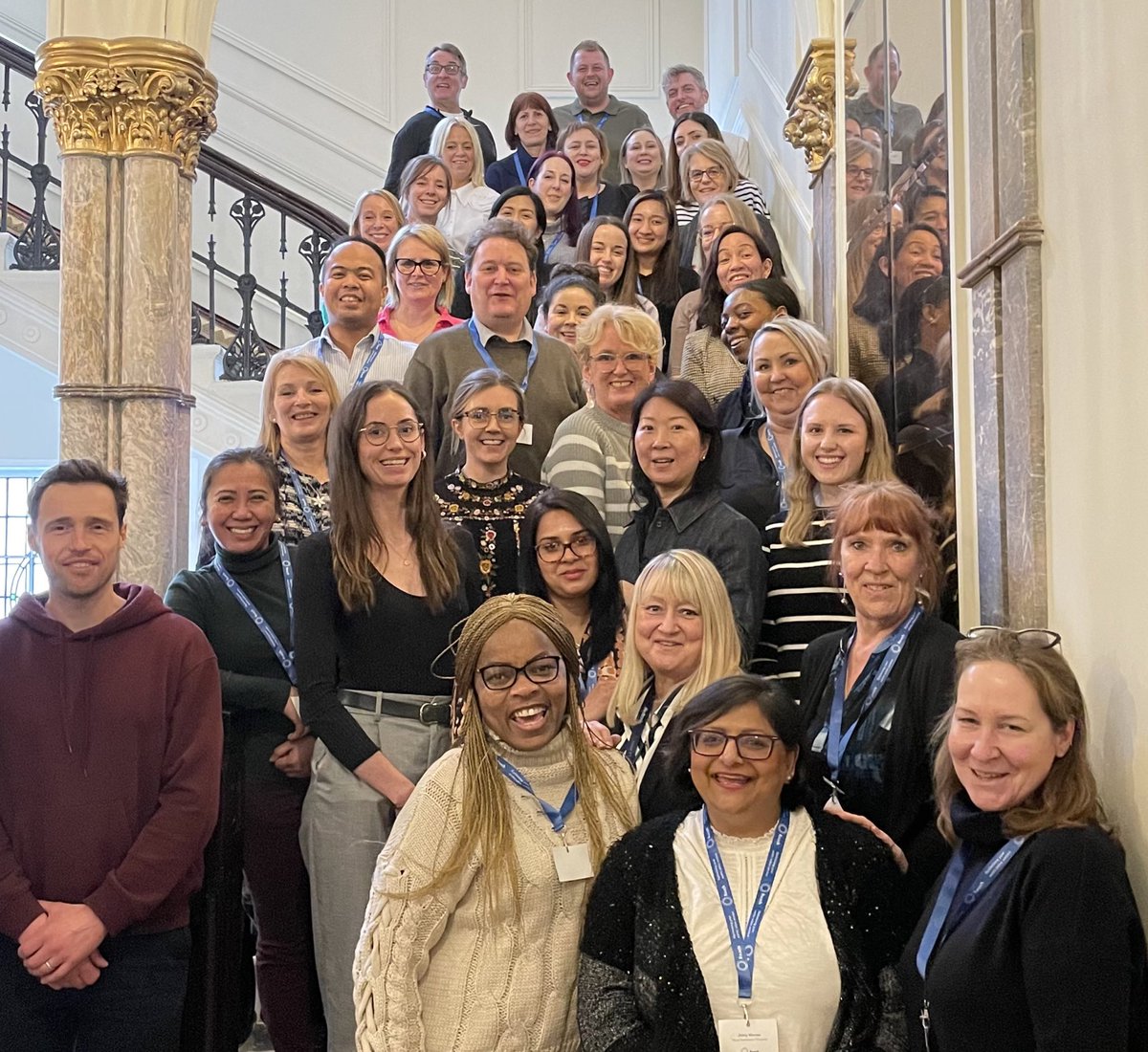 Tracey25723282's tweet photo. #Medtronicemployee Today we held our UKI Valve nurse meeting in Birmingham, look how our TAVI nurse community has grown! Thank you for all your contributions (we are going to need a bigger staircase next year!) https://t.co/ziyt4rnY2s