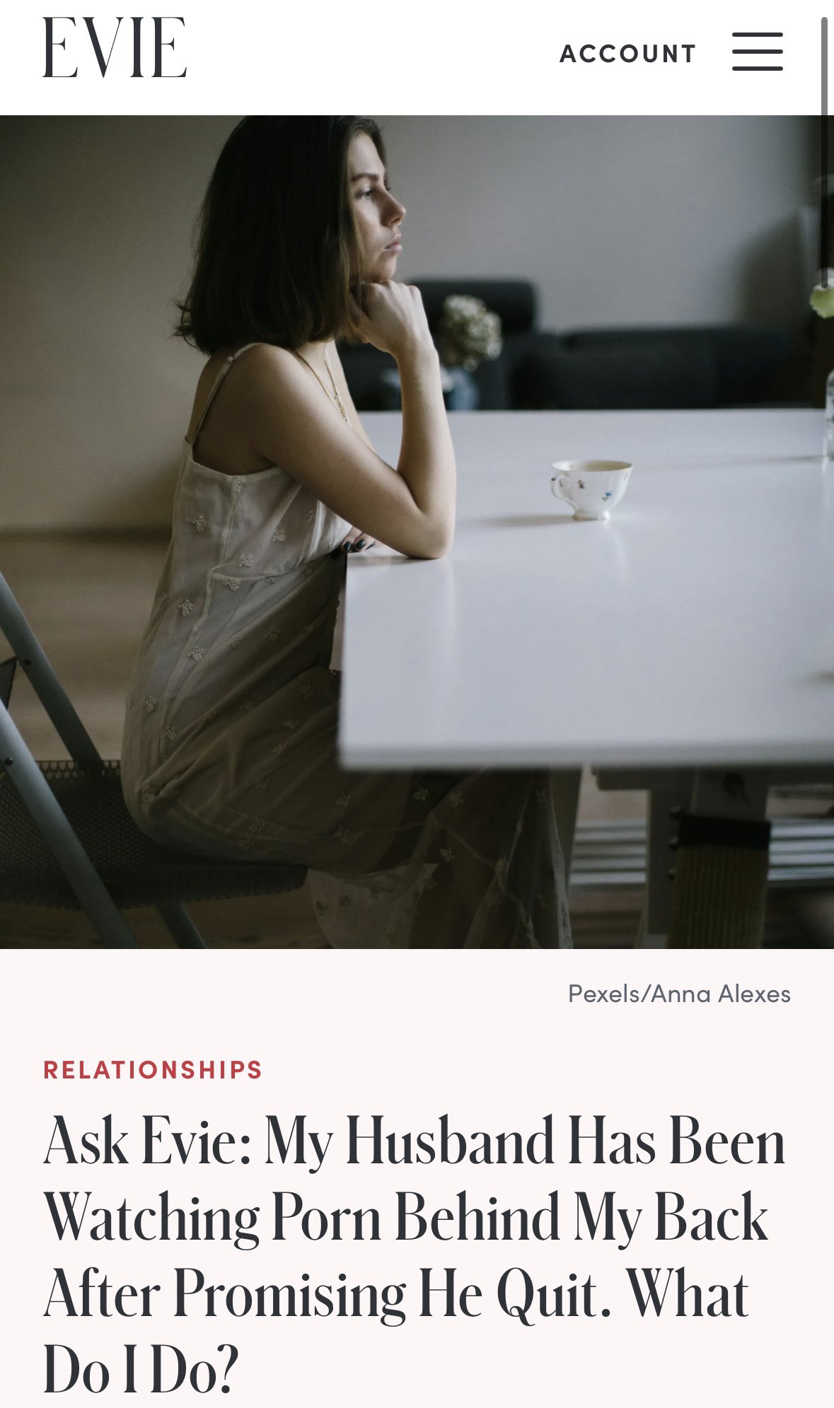 Evie Magazine on X: My Husband Has Been Watching Porn Behind My Back After  Promising He Quit. What Do I Do? Dear Evie, My husband and I talked about  pornography and our