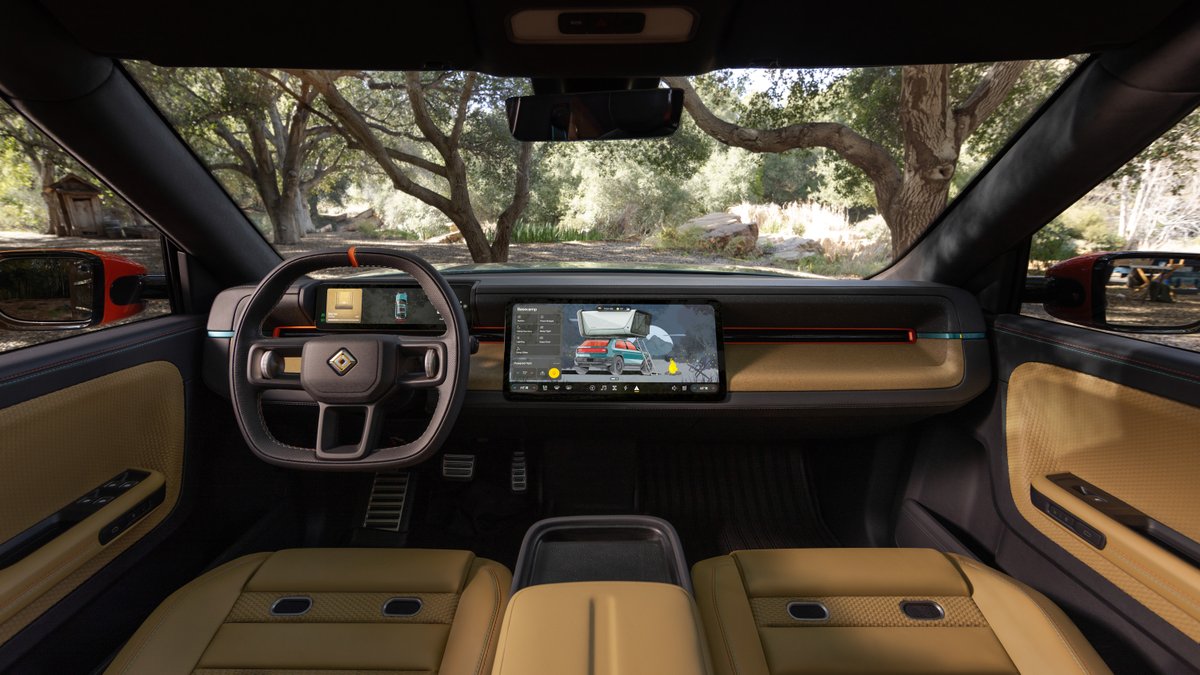 Rivian's tweet image. R3X interior is ⚡️