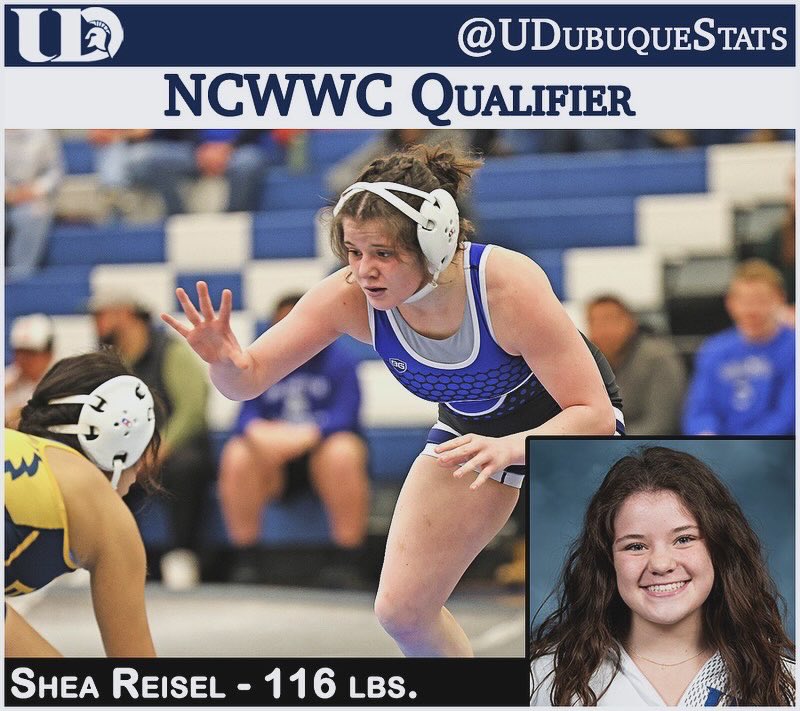 UD Stats and Record Books (@udubuquestats) on Twitter photo A pair of Spartans will be competing at the National Collegiate Women's Wrestling Championships on March 8-9.
Alex Hofrichter will wrestle at 155 lbs. and Shea Reisel is set to compete at 116 lbs.
@UD_Wrestle // <a href="/UDubuqueSports/">University of Dubuque Spartans</a> A pair of Spartans will be competing at the National Collegiate Women's Wrestling Championships on March 8-9.
Alex Hofrichter will wrestle at 155 lbs. and Shea Reisel is set to compete at 116 lbs.
@UD_Wrestle // <a href="/UDubuqueSports/">University of Dubuque Spartans</a>