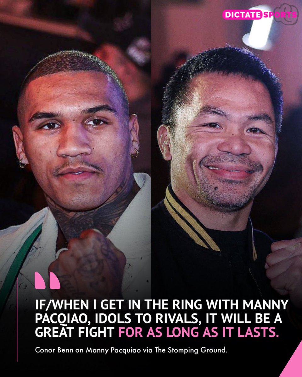 𝐈𝐃𝐎𝐋𝐒 𝐓𝐎 𝐑𝐈𝐕𝐀𝐋𝐒 💫

Would you be excited to see Manny Pacquiao 𝐯 Conor Benn? 🤔🍿

#PacquiaoBenn | #ConorBenn