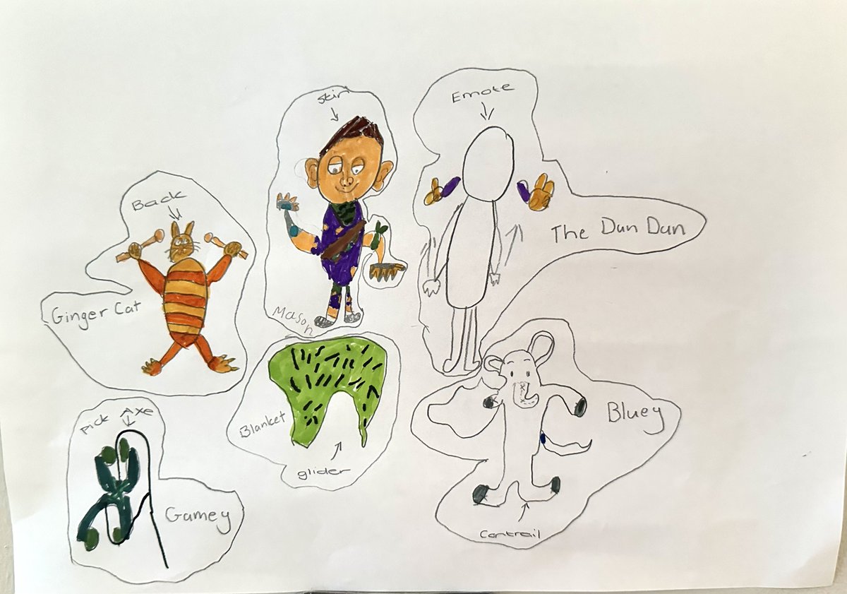 Darren_M's tweet photo. @FortniteGame My son (7) asked me to send this to Fortnite. It's some ideas he has for new skins, emotes and a Glider. He asked if you can use some of his ideas, he said "it will make the game cooler" 😉 https://t.co/j3xZn5oQRN