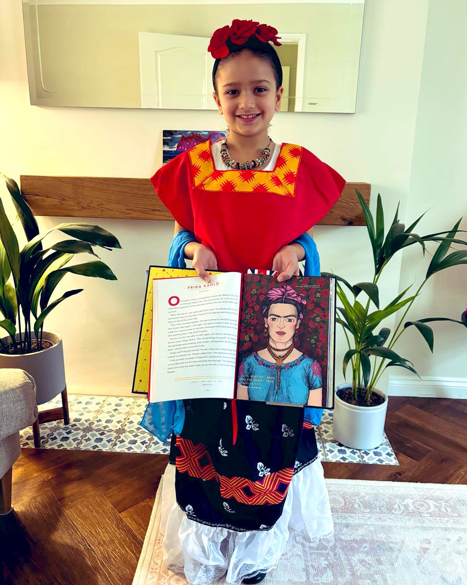 One minute you’re hosting a room full of amazing women for #IWD, the next you’re on your way home to your amazing little women. 7yo asked to dress up as Frida Kahlo from her favourite book Goodnight Stories for Rebel Girls @efavilli and I couldn’t be more proud 😍📚 #worldbookday