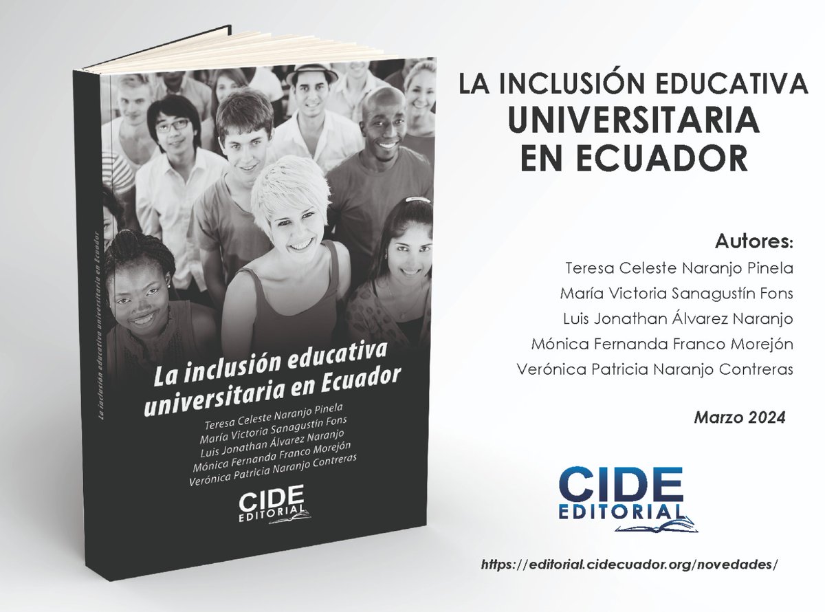¡Celebramos la publicación de nuestro nuevo libro sobre la inclusión educativa universitaria en Ecuador!
Es el  resultado del trabajo conjunto de un equipo de investigadoras y  voluntarias comprometidas con la construcción de una universidad más  justa e inclusiva.