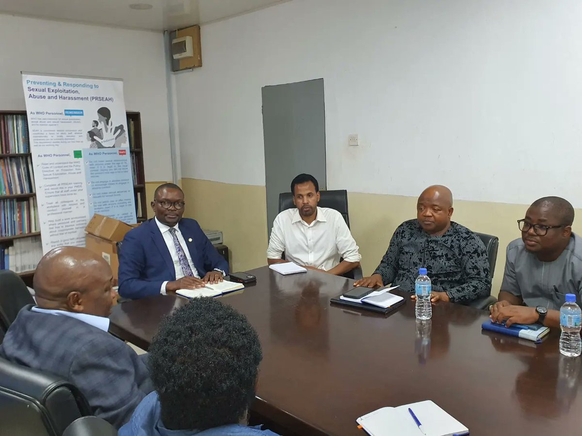 NPHA team, led by the Executive Director Prof. Sahr, met with WCO Country Rep @Nuwagira15 to discuss National Public Health Agency initiatives, collaboration, capacity building and funding opportunities. @mohs_sl 1/2