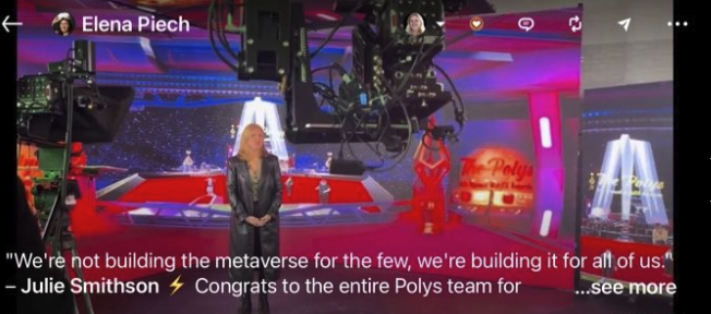juliesmithso's tweet photo. We are not building the #Metaverse for the few, we're building it for all of us" - my keynote @  @webxrawards 
#VR #AI #3D #WebXR #interoperability #standards https://t.co/hGyxP12SDt