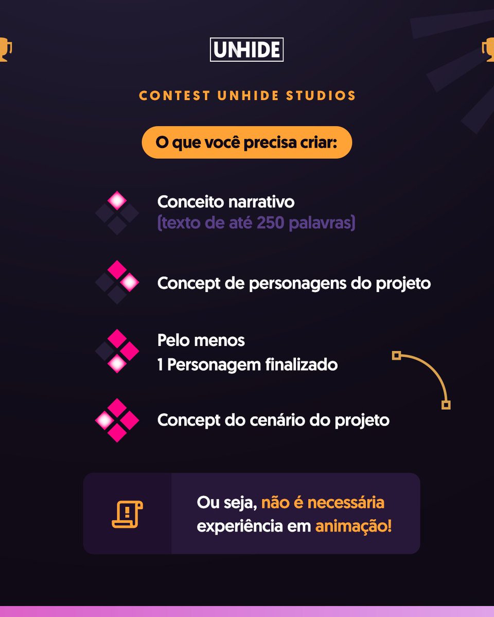 unhidestudios's tweet photo. Para concorrer a esse prêmio basta participar do nosso Contest UNHIDE Studios! 🤩 Esse Contest é EXCLUSIVO para estudantes PRO da UNHIDE School, ou seja, quem tem Plano ou Pacote ativo durante toda a duração do Contest - cursos avulsos não são válidos para participação. https://t.co/jUDhYgwHWB