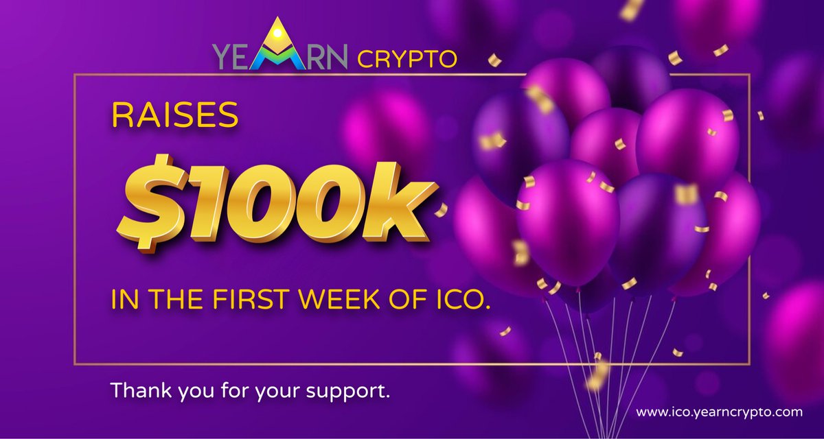 ⚡️MILESTONE ANNOUNCEMENT #1⚡️
Thank you all for being a part of our journey. 💜
It's not too late to get on board with us! 🚀
Join our Pre-Sale now - ico.yearncrypto.com ✨

#yearncrypto #yearn #YRN #ICO #presale #Airdrop #crypto #cryptocurrency #Layer1 #investment