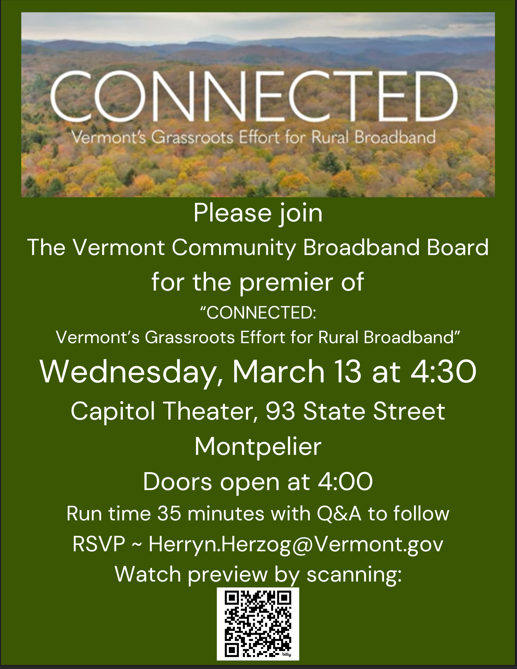 VCBB_Broadband's tweet photo. A new documentary produced by @WellToldFilms tells the historic, inspiring, and uniquely VT story of the grassroots effort across the state to come together to solve a common problem–the lack of internet connectivity. Vermonters made it happen, and we're so excited to share it: https://t.co/IYWort2Ynf