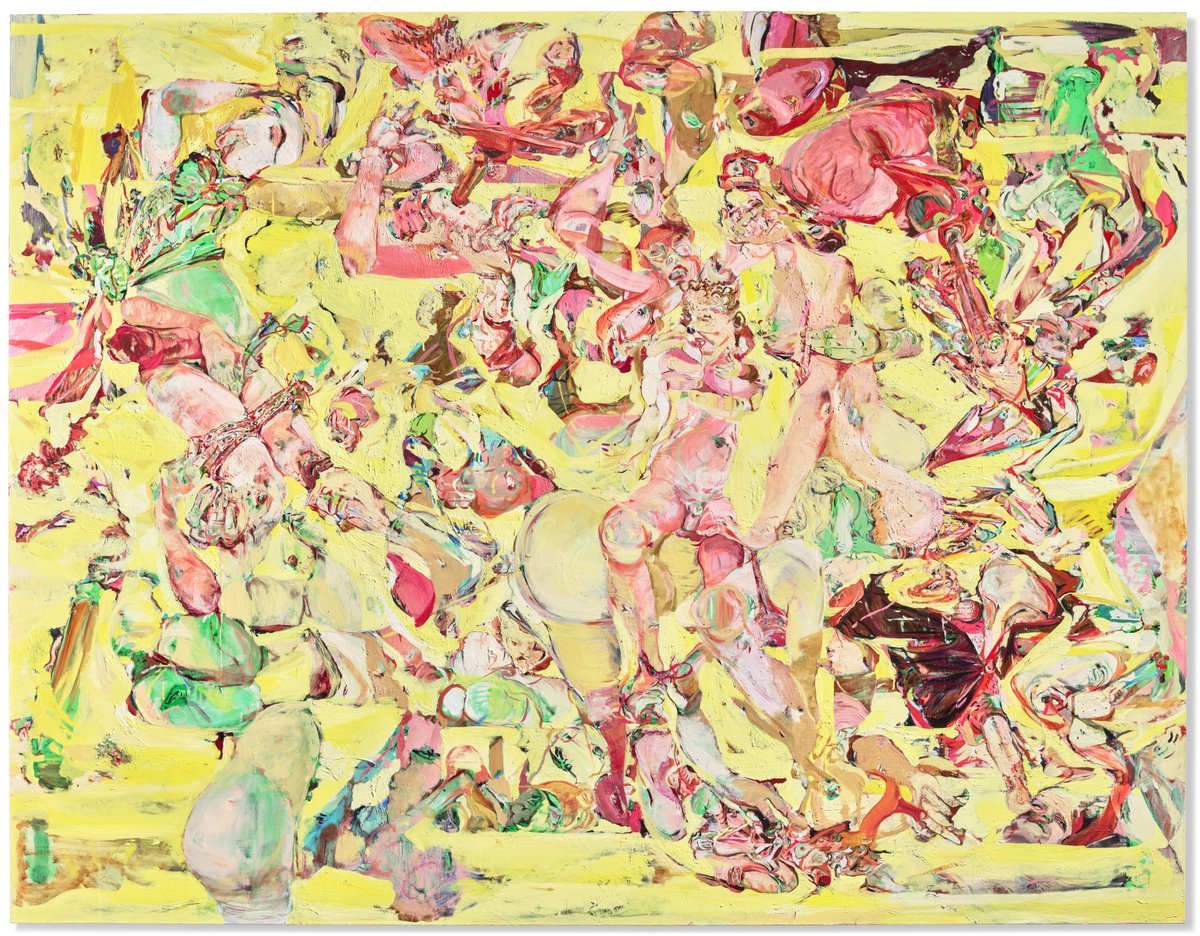 #AuctionUpdate #CecilyBrown's 'Can Can' realised £2,218,000. The canvas spans two-and-a-half metres wide, unfurling a panorama of colour, movement and form.