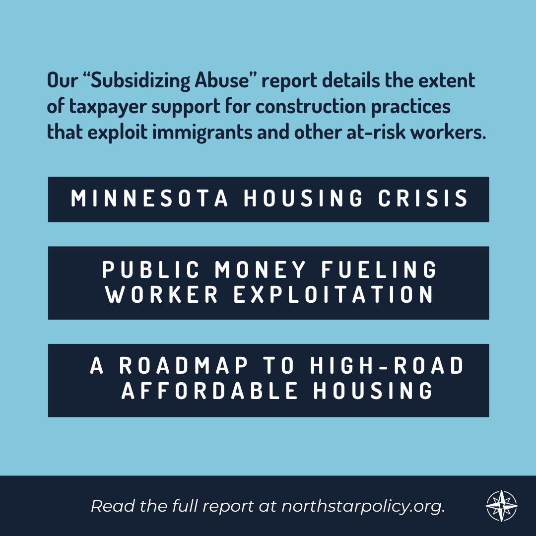 NSPolicyAction's tweet photo. Our Subsidizing Abuse: How Public Financing Fuels Exploitation in Affordable Housing Construction report exposes the exploitation of immigrant and at-risk workers in Minnesota's housing industry. #mnhousing https://t.co/J7VrHGXMOE