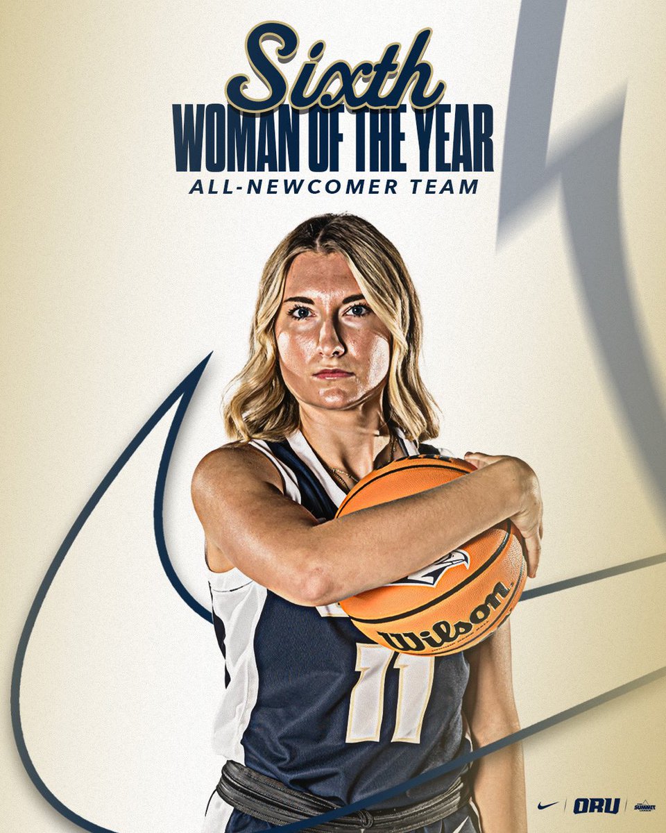 𝗦𝗜𝗫𝗧𝗛. 𝗪𝗢𝗠𝗔𝗡. 𝗢𝗙. 𝗧𝗛𝗘. 𝗬𝗘𝗔𝗥. 🤩

Congrats to J-Train on being named the 𝙏𝙃𝙄𝙍𝘿 Sixth-Woman of the Year in ORU 𝙃𝙄𝙎𝙏𝙊𝙍𝙔 and earning a spot on the All-Newcomer Team!

<a href="/JaleiOglesby/">J-Train 🏀</a> | #GoldenStandard