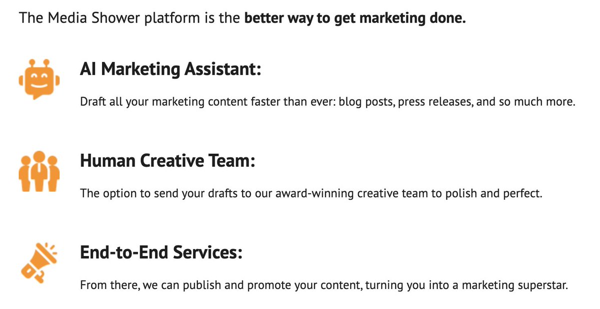 The New Media Shower Platform is Here 🔥 Our new platform is a marketer's secret weapon. We've developed over 25 AI-powered tools to help you create everything from blog posts to social tweets -- as well as all your marketing plans and strategies 👇 mediashower.com/user/free_trial