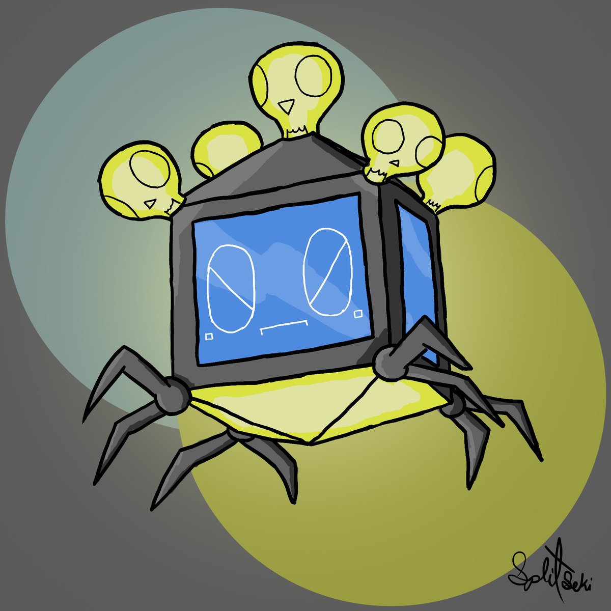 EnnuiGooey's tweet photo. @Truegreen7 Coroji, Photophage, and Telehydrala, Computer Virus Pokemon. Electric Bug Type https://t.co/6mkKeVavPM