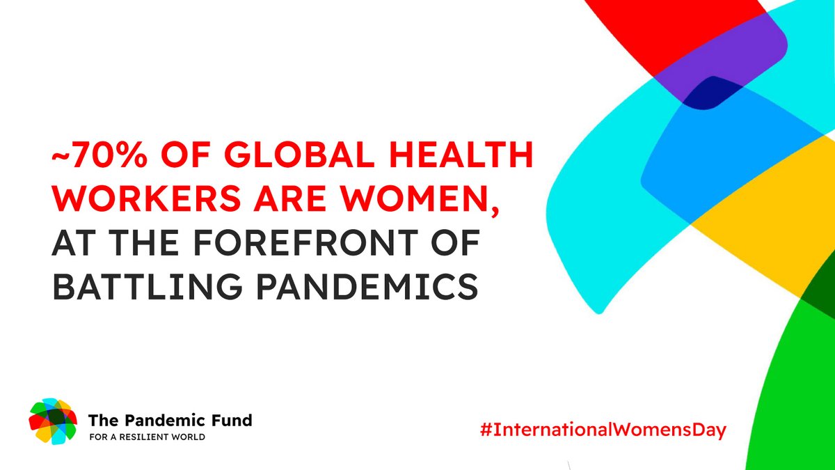 Empowering women is key to pandemic preparedness. This #InternationalWomensDay, let's recognize the critical role of women in healthcare and the efforts to support them through the #PandemicFund projects. #IWD2024 @WHO @PriyaBasu2017 @ChatibBasri @nsanzimanasabin