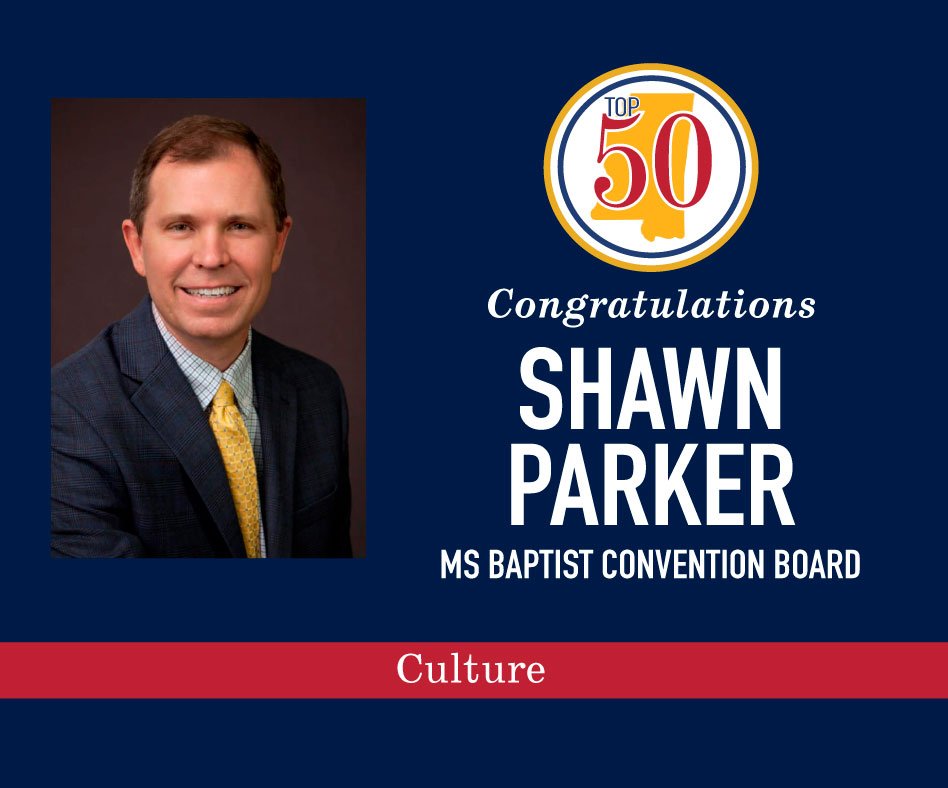 Join us in congratulating Shawn Parker @MSBaptists on being named to the 7th Class of the Mississippi Top 50. MS Top 50 is the annual list of Mississippians judged to be among the most influential leaders in the state. See all of this year's honorees: mstop50.com/winners