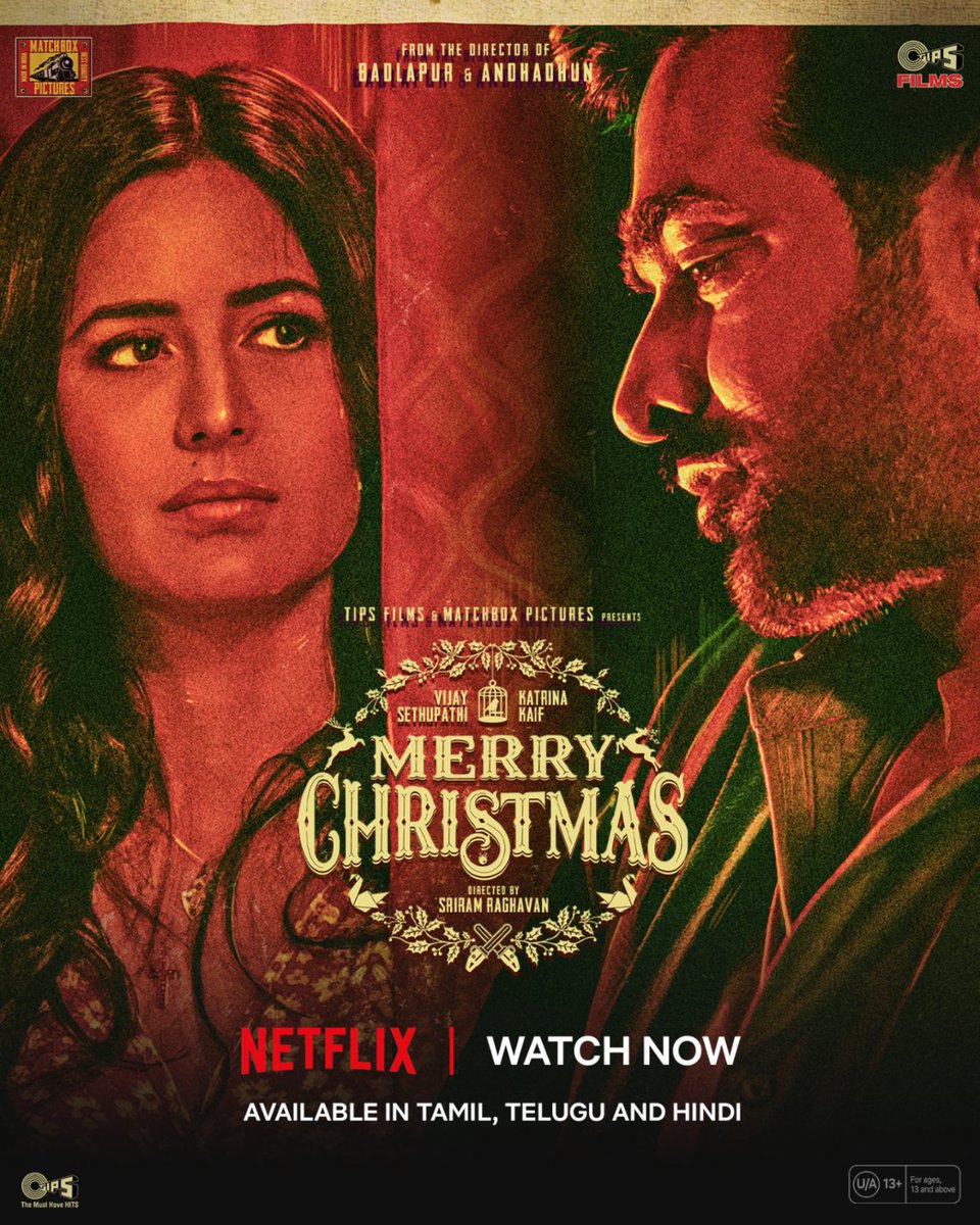 Merry Christmas, now streaming on Netflix in Hindi, Tamil and Telugu. #MerryChristmasOnNetflix Follow 👉 @OTTretweets 👈 for All #OTT Streaming Updates