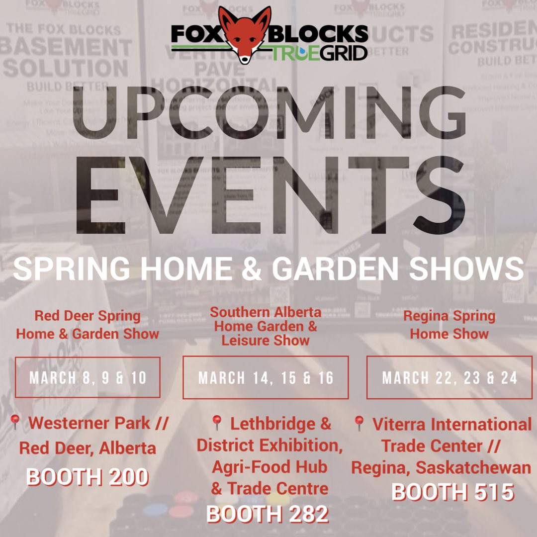 FoxBlocksICF's tweet photo. ๐จ๐ฆCanadian Spring Home & Garden Shows we look forward to seeing you at this month!
#FoxBlocksICF @TrueGridPaver https://t.co/jEDq048OMY