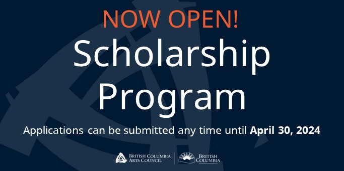 Calling all students! Our Scholarship program is now accepting applications until Apr 30, 2024. This program supports the training of BC’s future generation of artists, arts administrators, and arts and cultural practitioners, with grants up to $6,000: bcartscouncil.ca/program/schola…