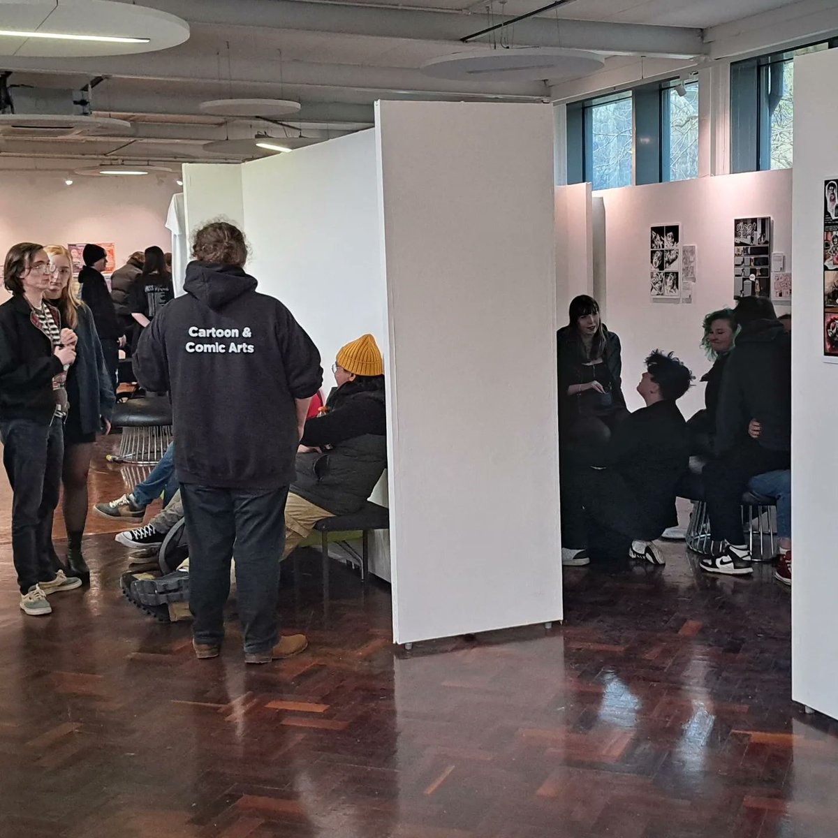 cartoonandcomic's tweet photo. Fantastic turn out for #cartoon and #ComicArt and #fineart #Foundation #Students turn out for the #comic and #zine #exhibition. @staffsuni_dta @StaffsUni @StaffsFineArt @StaffsFoundatio @cartoonandcomic #arts https://t.co/KN47oe2J0e
