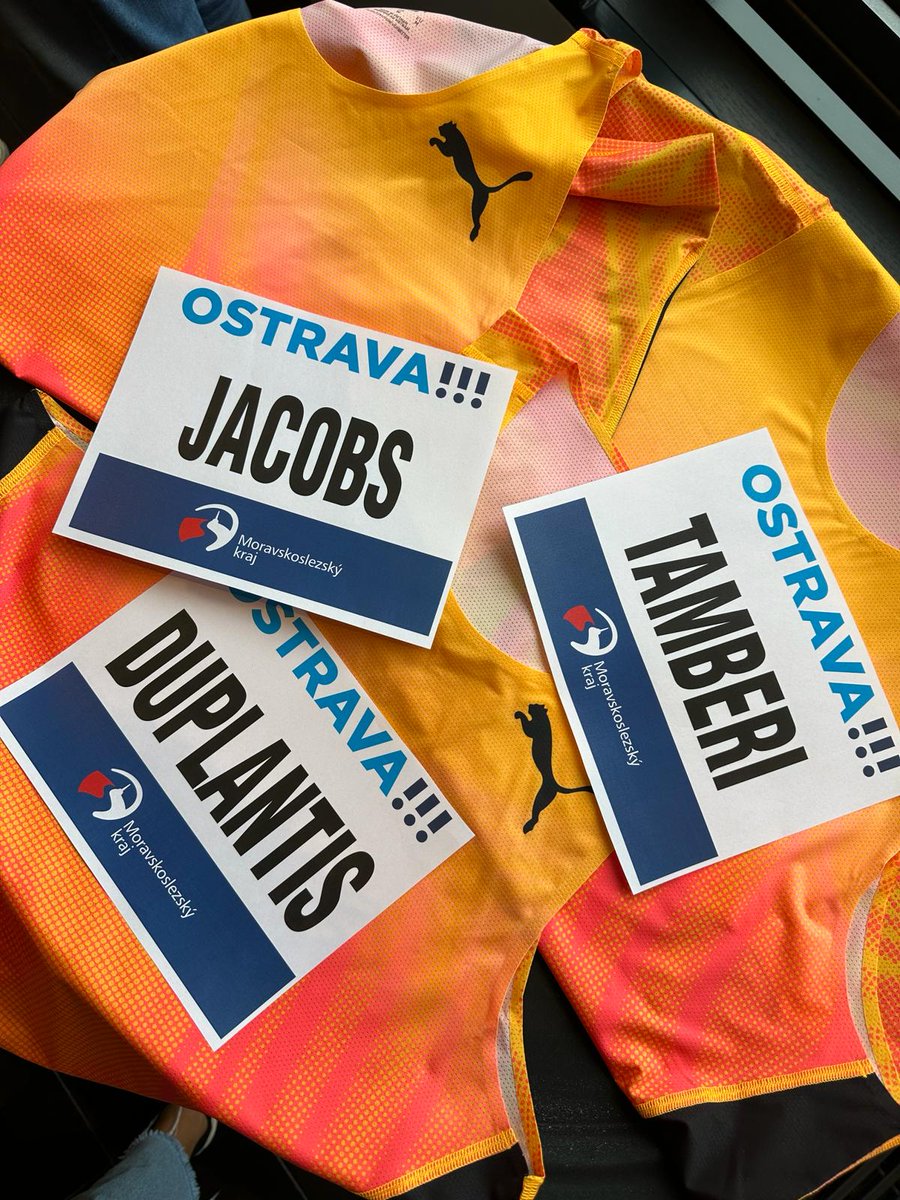 GET READY FOR THE SHOW 💥💨 🇸🇪 WR holder Mondo DUPLANTIS is heading to Ostrava! Alongside him, 🇮🇹 Olympic champions Gianmarco TAMBERI and Marcell JACOBS are coming too 🤯 Right before the @earoma2024 , you should be ready for some 🔝 marks!