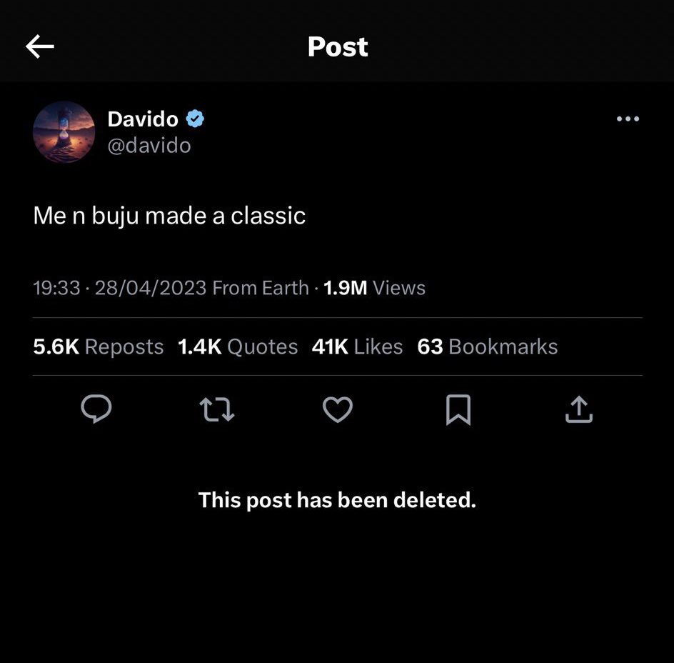 Davido don delete “classic” for hard drive 😭😭😭