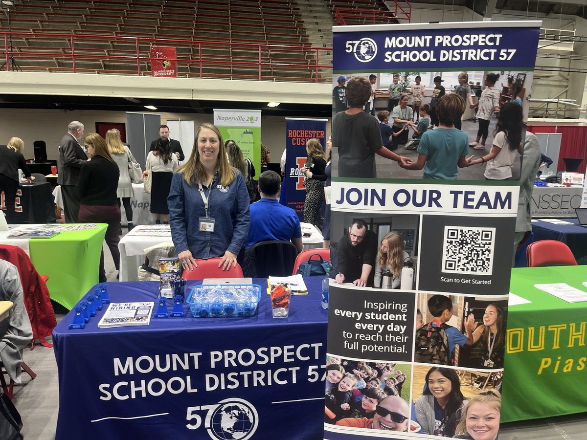 Come visit the <a href="/dist57/">Mount Prospect School District 57</a> booth at the <a href="/IllinoisStateU/">Illinois State</a> Education Job Fair today!