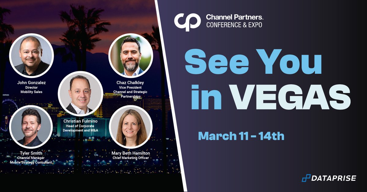 Gearing up for Channel Partners Events next week in Las Vegas! Headed there yourself? Connect with our team in attendance - Chaz Chalkley, John Gonzalez, Mary Beth Hamilton, Christian Fulmino, and Tyler Smith! #channelpartners #topmsp #ITevents #cpexpo #mspsummit