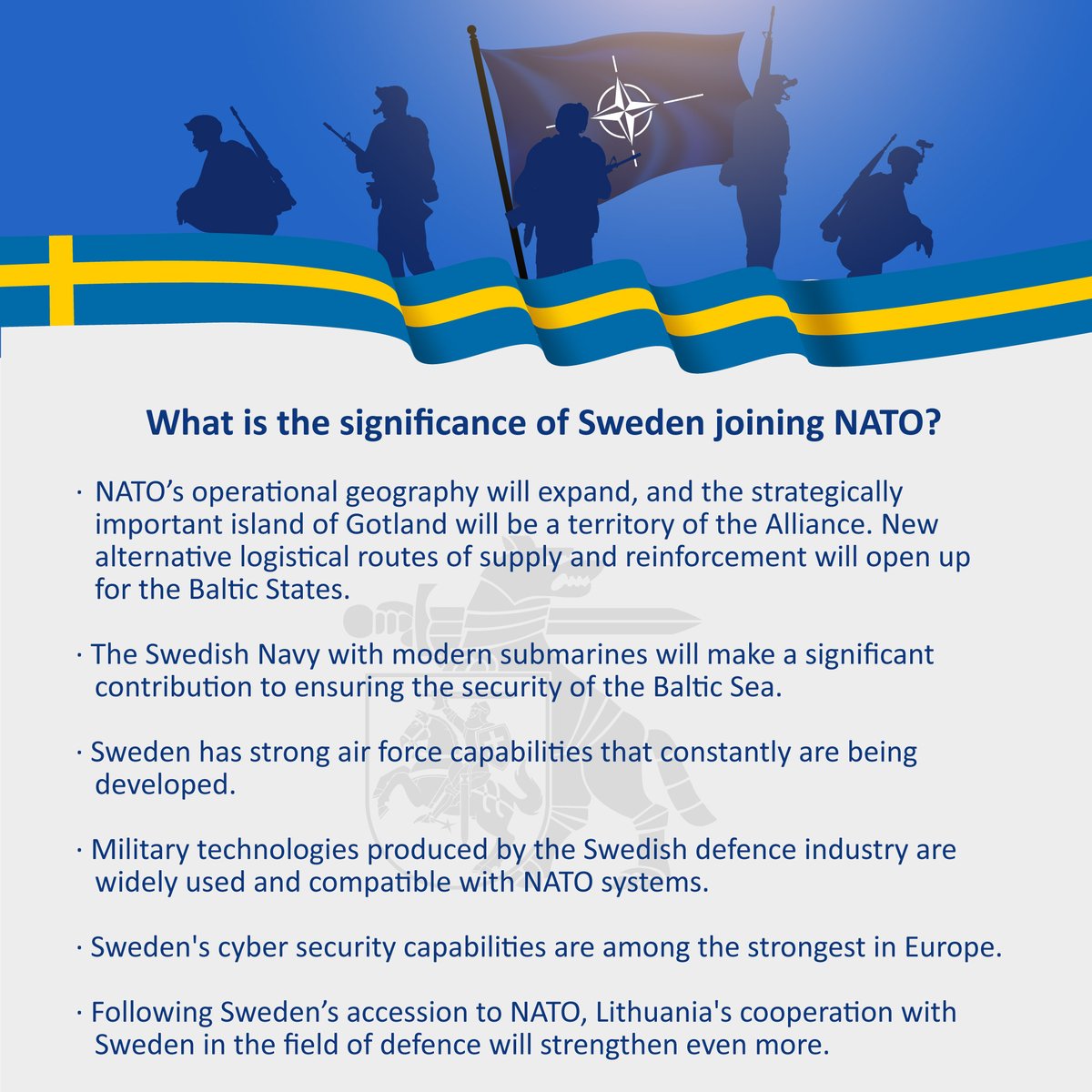 🇱🇹🇸🇪Congratulations to Sweden on becoming a full-fledged member of NATO as we did 20 years ago! #WeAreNATO #JEFtogether