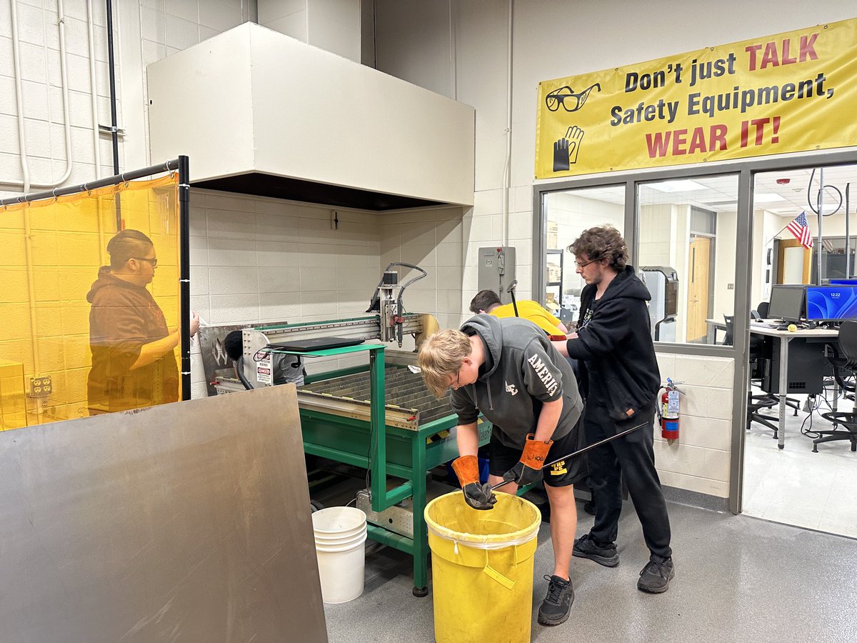 WHS PLTW 6th Period Introduction to Manufacturing. Time to learn about CNC Plasma cutter operations and maintenance.