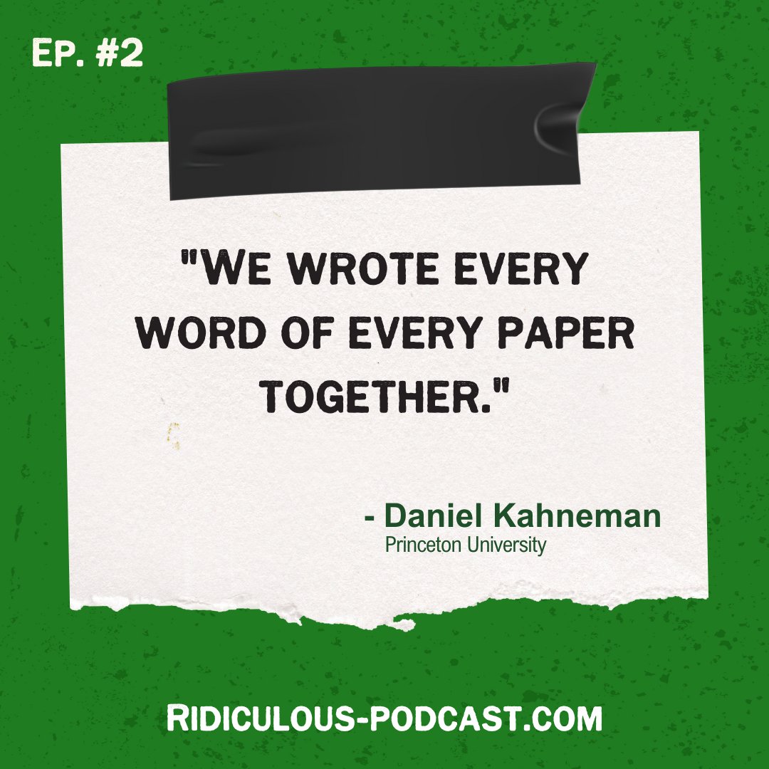 behavioralgroov's tweet photo. "We wrote every word of every paper together." -@kahneman_daniel
Have you listened to the full "They Thought We Were Ridiculous" series yet??
▶️https://t.co/vcwn248osy
#TTWWR #psychology #economics #quoteoftheday #humanbehavior #humanpsychology #newpodcasts https://t.co/LnOhF12TuH