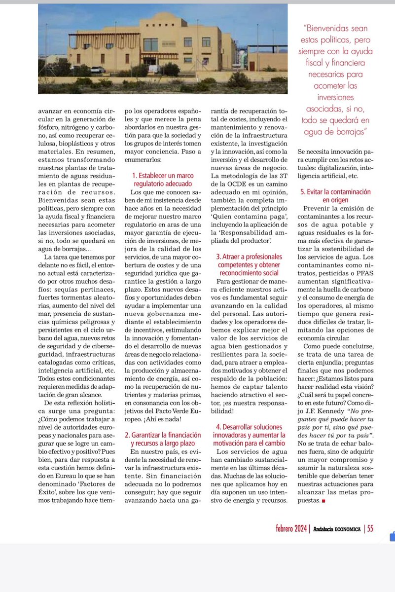 mblancoo1's tweet photo. Europa tiene unos grandes retos en la gestión del agua, reflexionemos sobre los factores de éxito que nos ayudarán a alcanzarlos. Os comparto esta reflexión que trata de sintetizar el problema y sus soluciones.
#aeas #aqualia #Agua #saneamiento #resiliencia #andalucíaeconómica https://t.co/J5aTK4gWxC