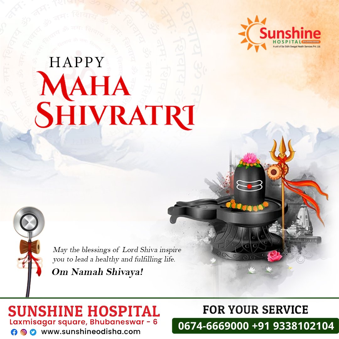 On this #MahaShivratri, may the blessings of Lord Shiva inspire you to lead a healthy and fulfilling life. . . . . #sunshinehospital #hospital #Bhubaneswar #CenterOfExcellence #shivaratri #shivratri2024 #shiva #lordshiva #mahadev #harharmahadev #omnamahshivaya