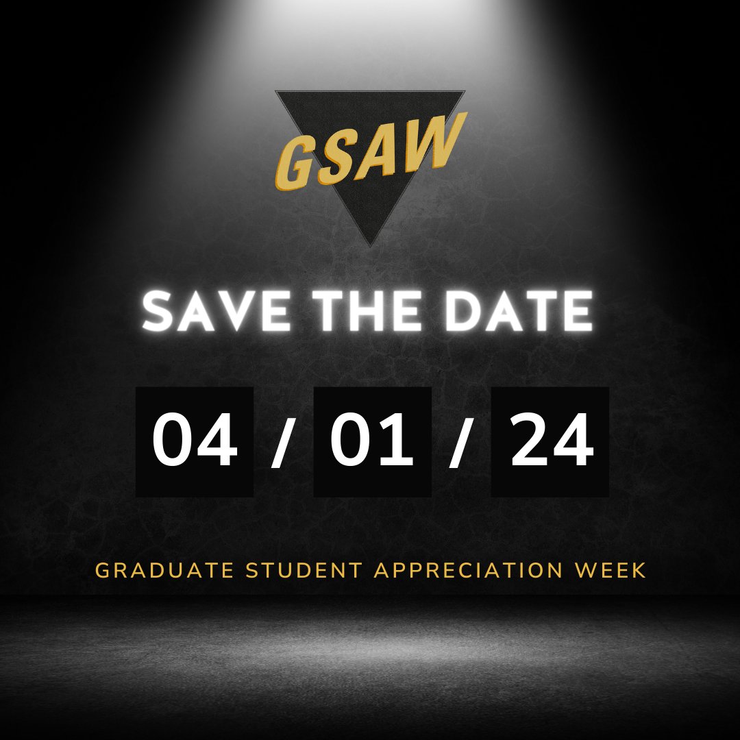 ⭐SAVE THE DATE⭐ Graduate Student Appreciation Week (April 1-5) honors our graduate students with a variety of free, virtual, and in-person events. To view the full roster of events happening, visit ow.ly/oomh50QKQSQ