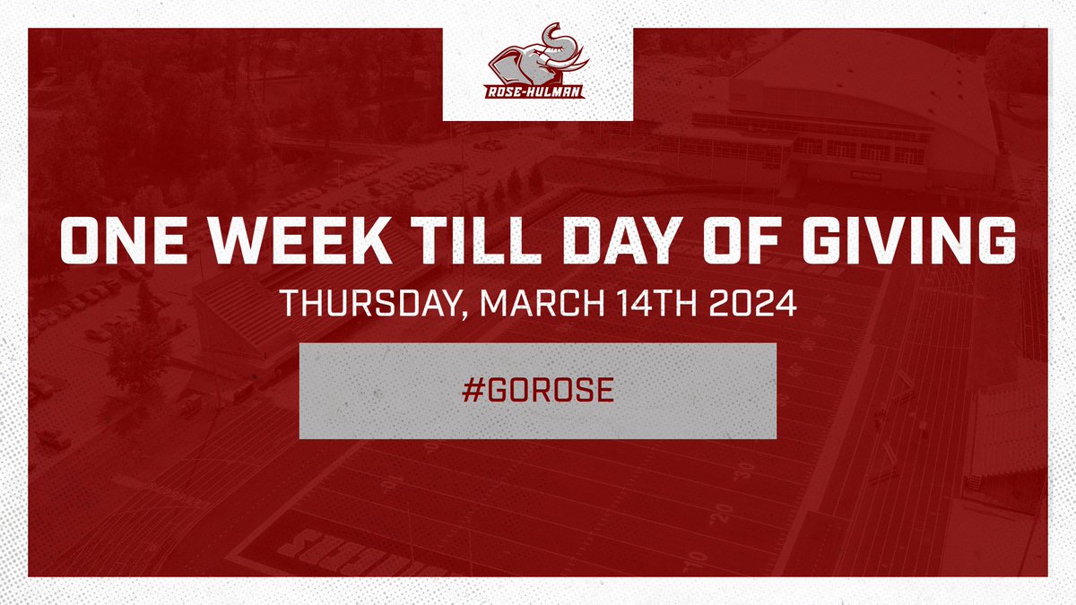 Rose-Hulman Day of Giving is right around the corner!! Join us on Pi Day, March 14th, to help make an impact on the future generations of student-athletes here at Rose-Hulman. #GoRose #RoseHulman