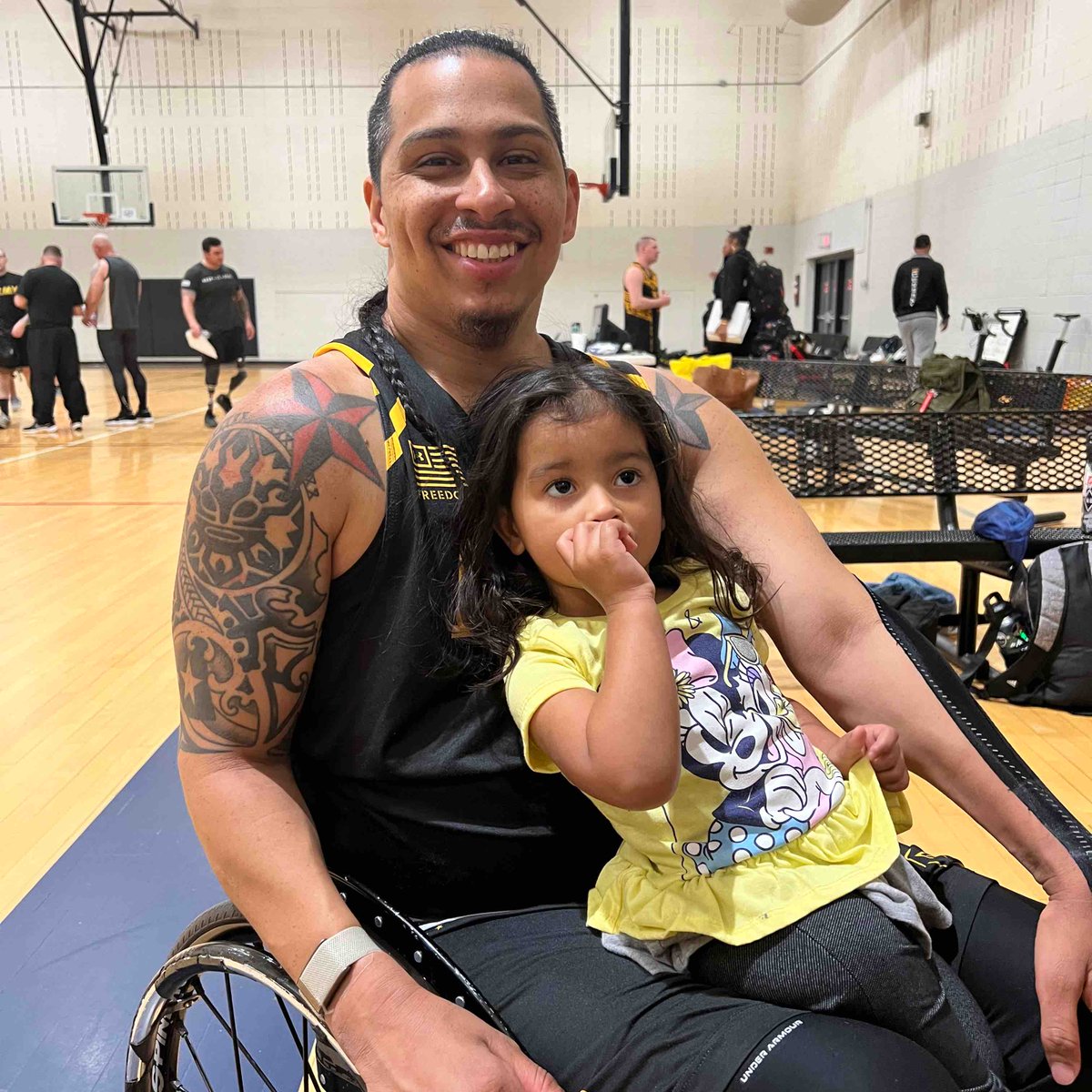 Coach Joel and his adorable little girl showing the athletes the way of wheelchair rugby.

#ARCP #AdaptiveSports #LetsGo #TeamArmyNation #ArmyTrials24 #LittleCoach #CoachesDaughter #RaiseThemRight #FatherDaughter #LittleCoach